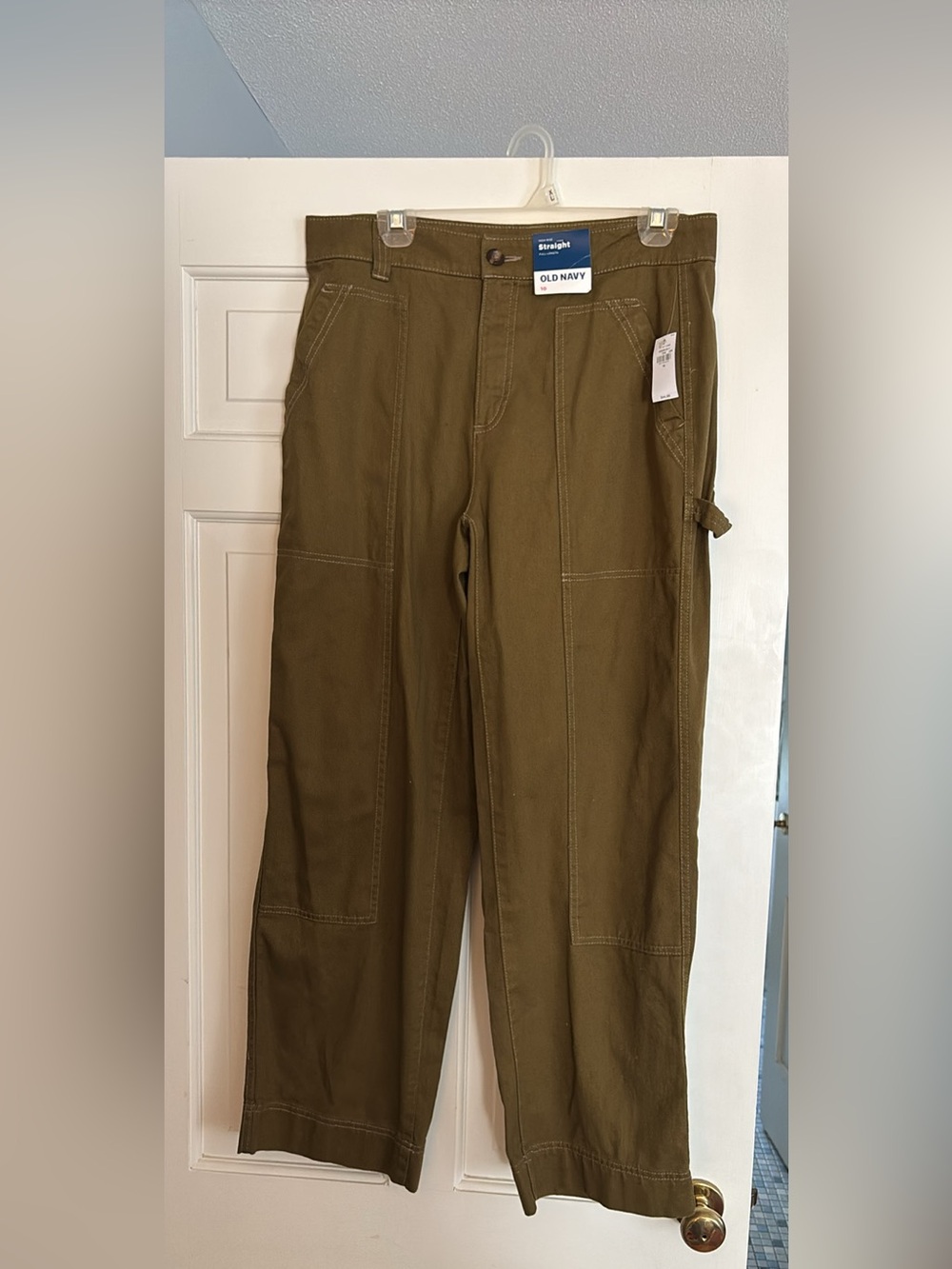Old Navy Olive Straight-Leg Utility Pants